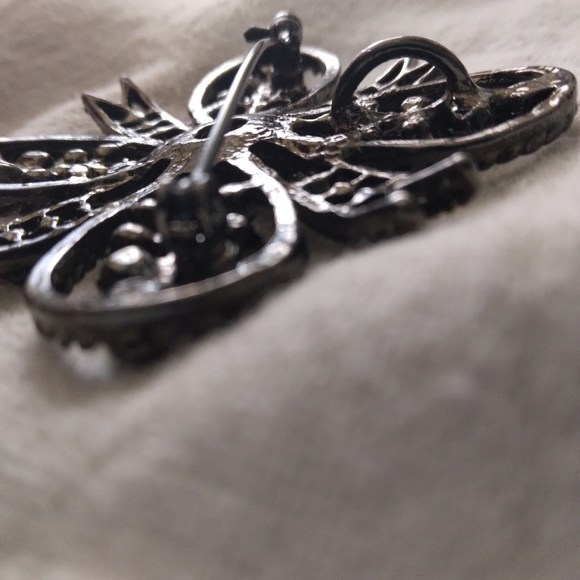 Black Maltese Cross Brooch Pin or Pendant Vintage - Picture 8 of 8